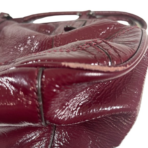 Antonio Melani Burgundy Leather Satchel Handbag w/ Dust Bag - Picture 4 of 8